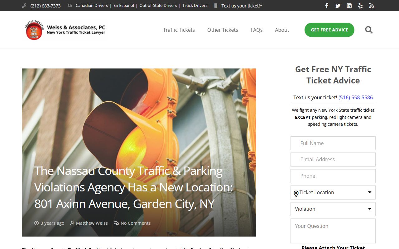 Nassau County Traffic and Parking Violations Agency location information