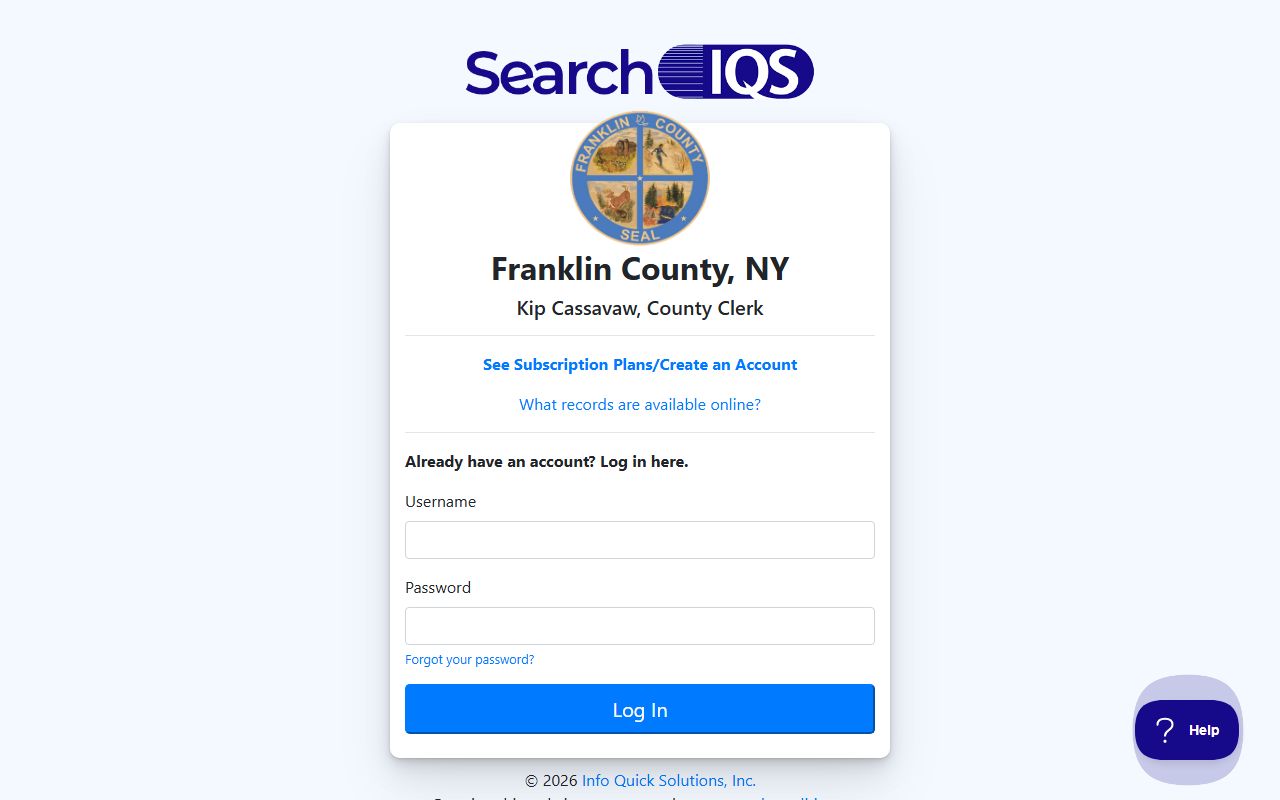 Franklin County records search through SearchIQS