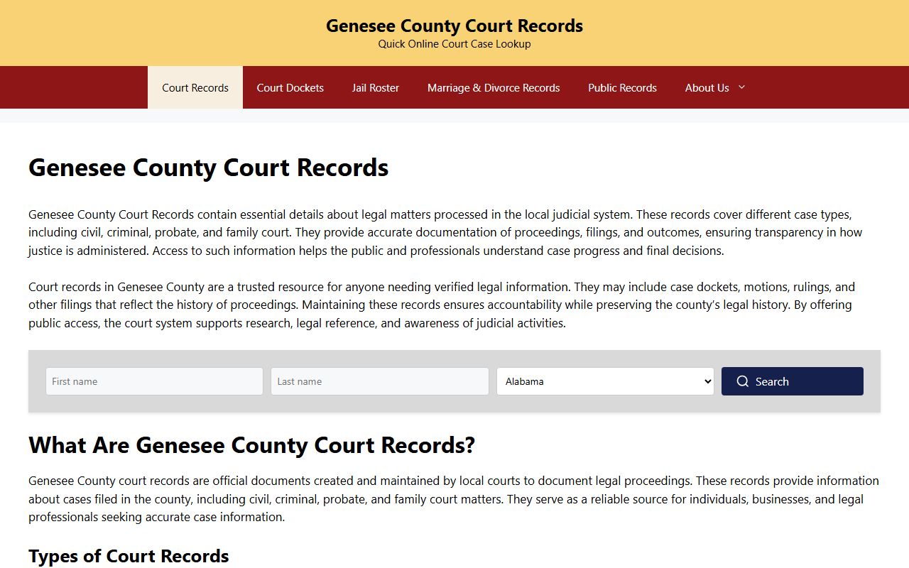 Genesee County court records search portal