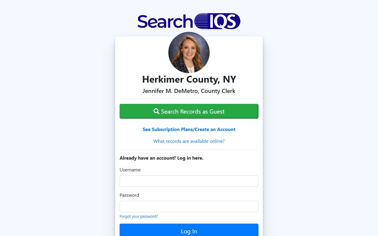 Herkimer County SearchIQS records portal