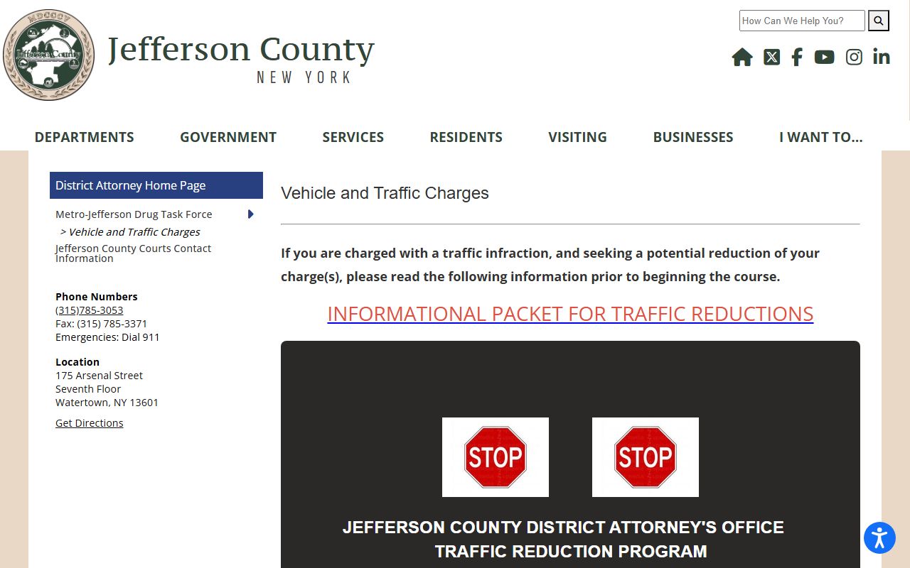 Jefferson County Vehicle and Traffic Charges page