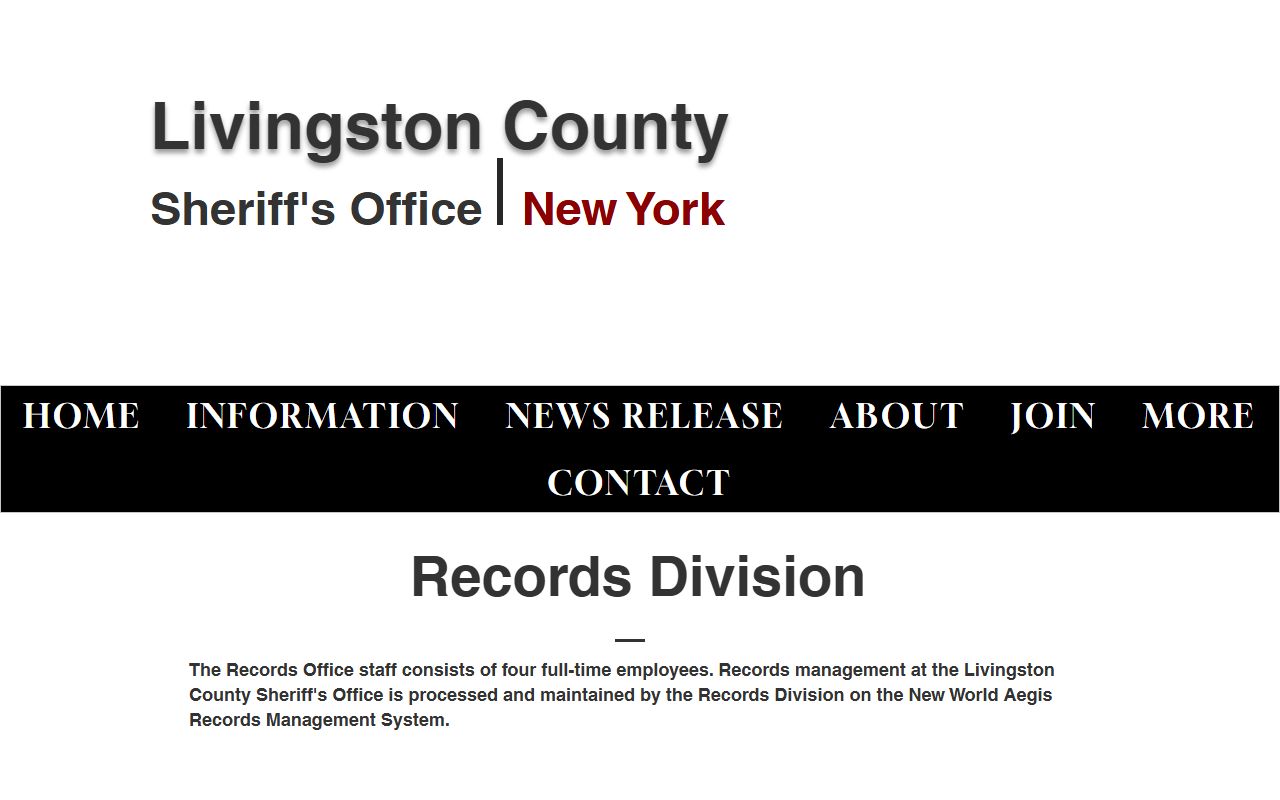 Livingston County Sheriff records division for traffic court records