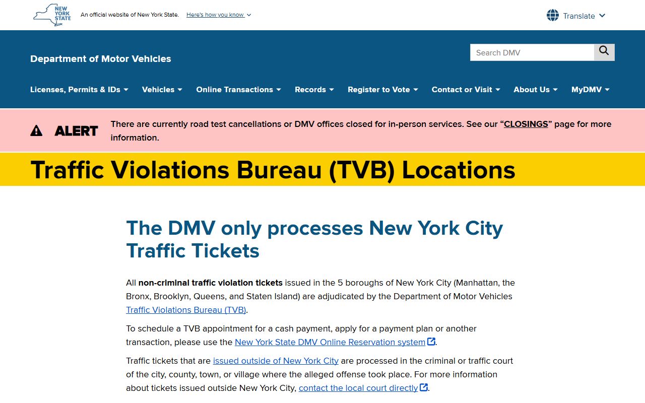 Richmond County Staten Island TVB office for traffic court records