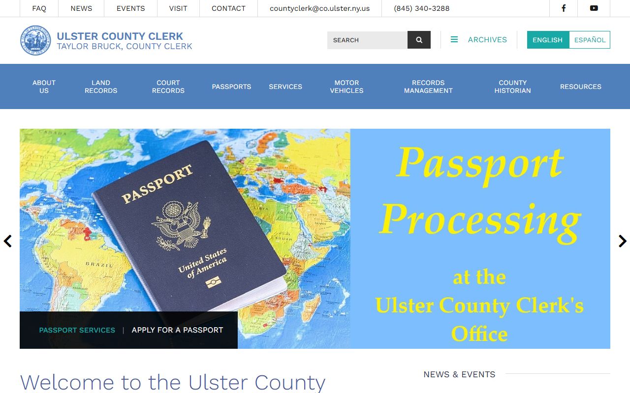 Ulster County Clerk website for traffic court records