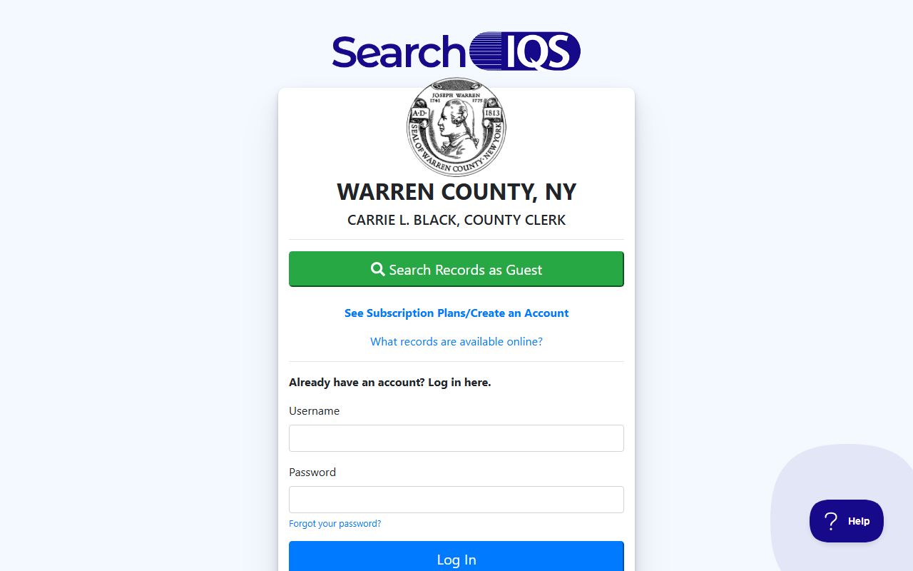 Warren County records search portal for traffic court records