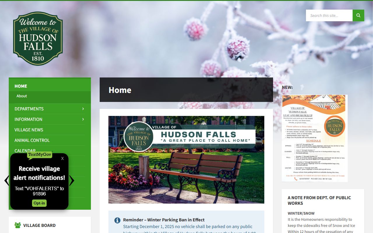 Hudson Falls Village Court for Washington County traffic court records